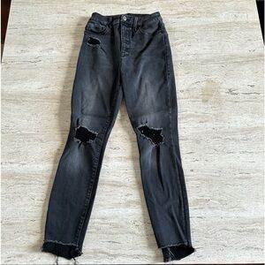 Good American black denim skinny jeans